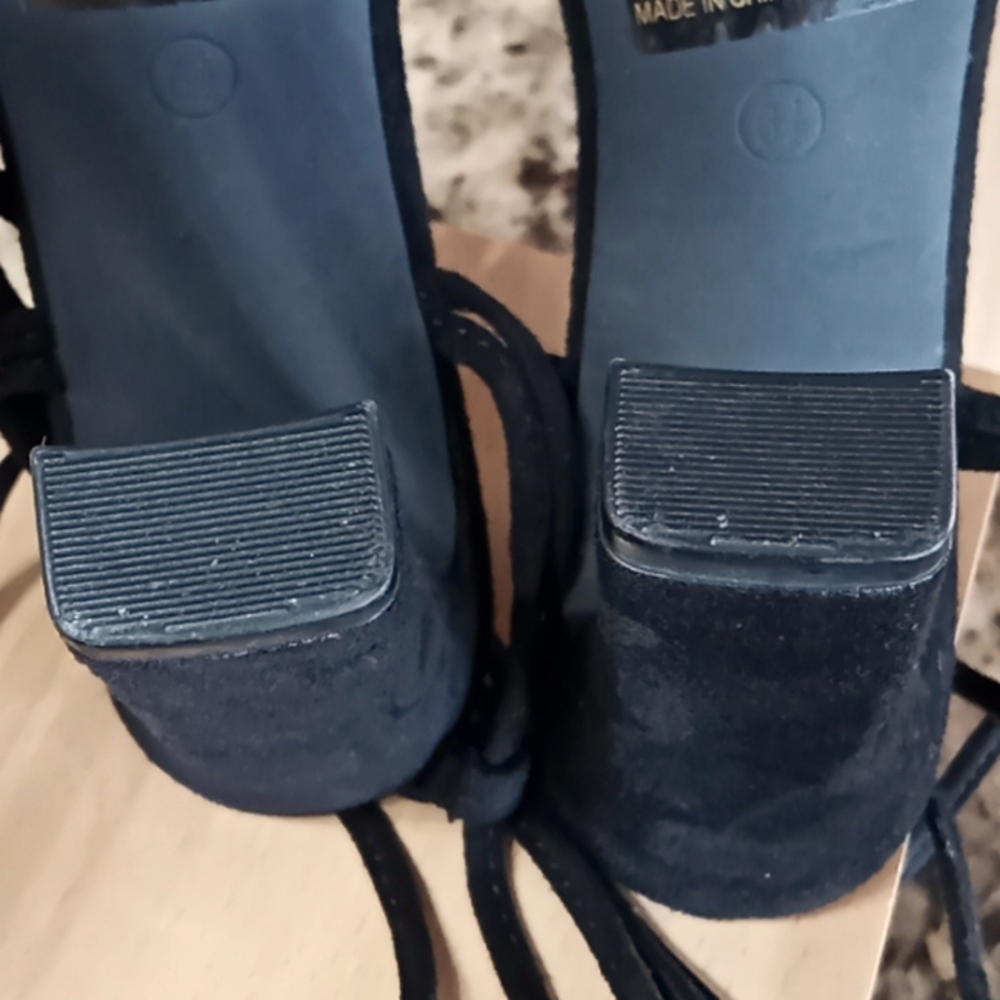 Lulus XYLIA Black Velvet Lace-Up Heels. Size 6 1/2. Very Good Cond. Really Cute! - Picture 12 of 15